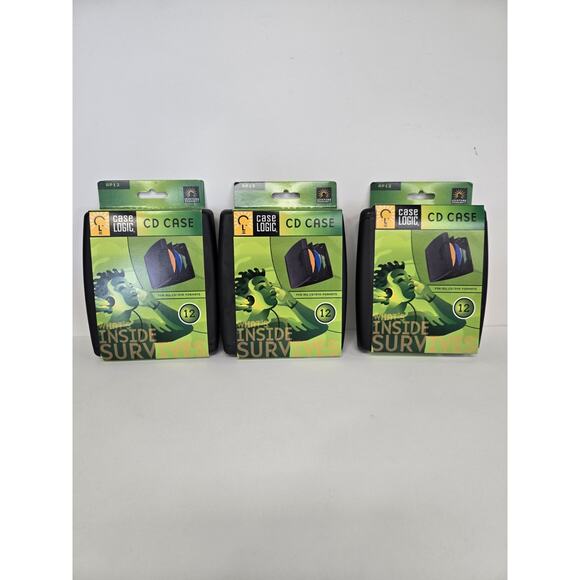 Lot Of 3 CASE LOGIC HARD DISC CASE EACH HOLDS 12 DISCS CD/DVD - Picture 1 of 3